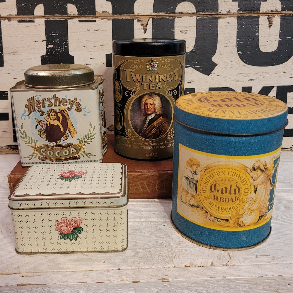 Lot of 4 Vintage Tins